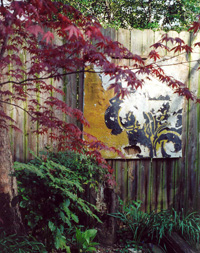 Recycled Garden painting on fence